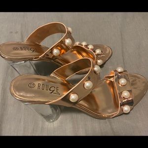 COPY - Rose Gold 4 inch heel mules